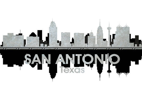 San Antonio Poster featuring the mixed media San Antonio TX 4 by Angelina Tamez