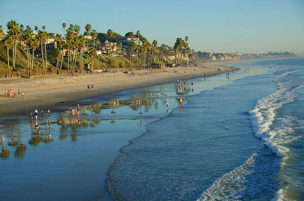 Water's Edge Poster featuring the photograph San Clemente Beach by Mitch Diamond