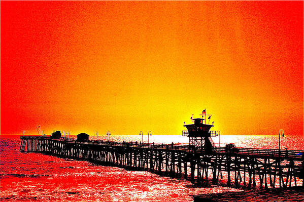 Pier Poster featuring the photograph San Clemente Pier 2 by Carol Tsiatsios