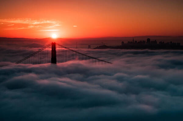 Bay Area Poster featuring the photograph San Francisco Sunrise by Brian Bonham