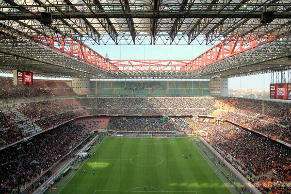 Milan Poster featuring the photograph San Siro Stadium by Valentino Visentini