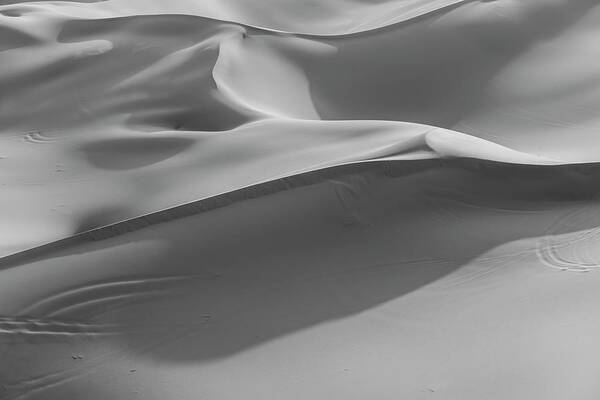 Sand Dune Poster featuring the photograph Sand Dunes In The Desert, Monochrome by Moritz Wolf