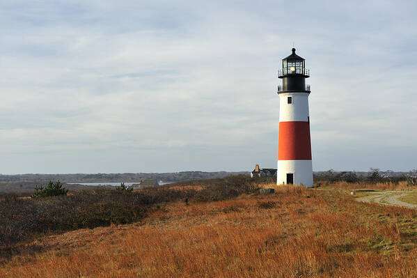 Lighthouse Poster featuring the photograph Sankaty Head Lighthouse Nantucket in Autumn Colors by Marianne Campolongo