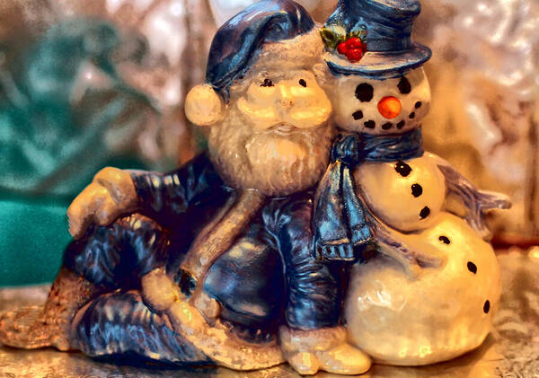 Xmas Poster featuring the photograph Sapphire Santa and Mr. Snowman by William Rockwell