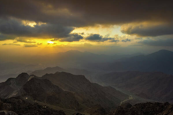 Tranquility Poster featuring the photograph Sarawat Mountains by Ibrahim Alghamdi