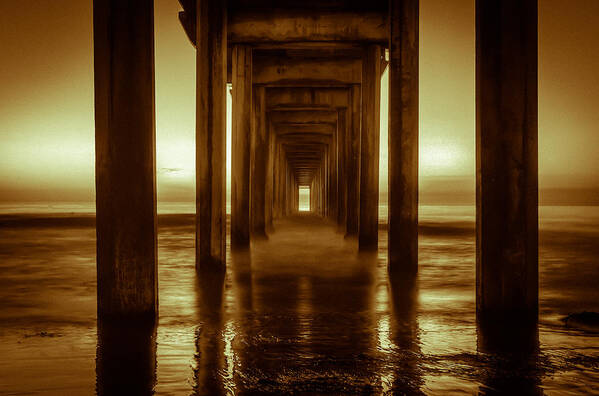 Scripps Pier Poster featuring the photograph Scripps Pier II by Sonny Marcyan
