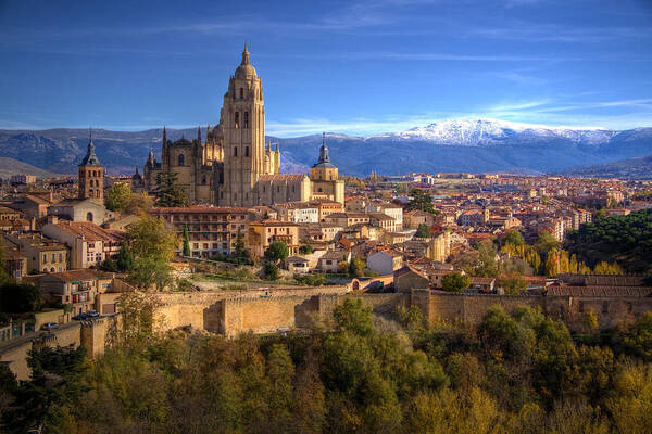 Postcard Poster featuring the photograph Segovia from the Alcazar by Levin Rodriguez
