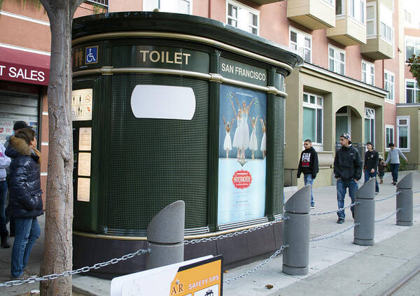 Photograph Poster featuring the photograph Self-Cleaning Public Toilet Fisherman's Wharf by Christopher Winkler