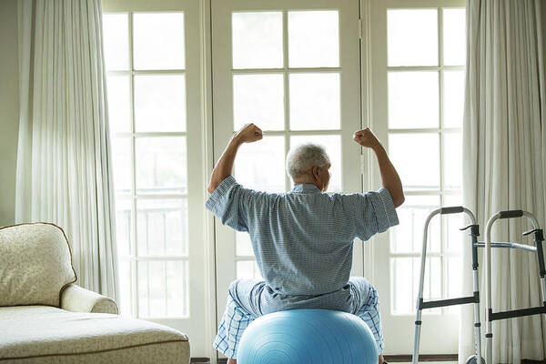 Human Arm Poster featuring the photograph Senior African American Man On Fitness by Tvp Inc