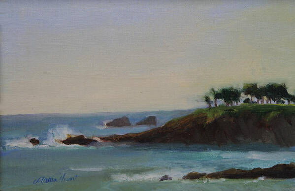 California Coast Poster featuring the painting Serenity by Maria Hunt