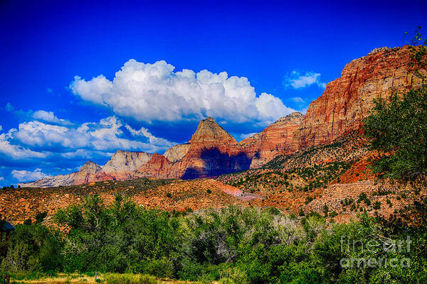 Zion Nationa Park Poster featuring the photograph Shadow Mountain by Rick Bragan