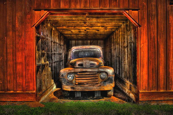 Rusty Trucks Poster featuring the photograph Sheltered by Reid Callaway