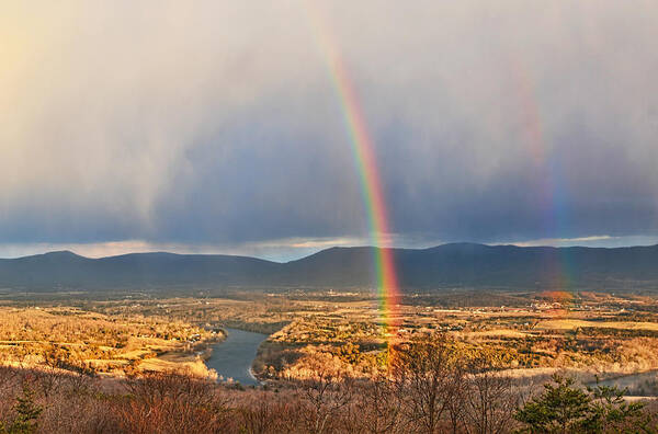 Rainbow Poster featuring the photograph Shenandoah Valley Winter Rainbow by Lara Ellis