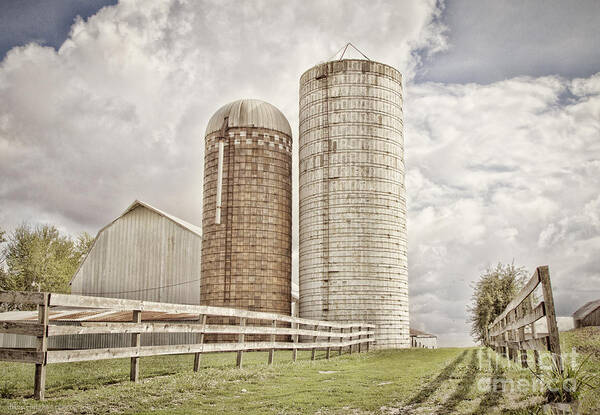 Silo Poster featuring the photograph Side by Silo by Diane Enright