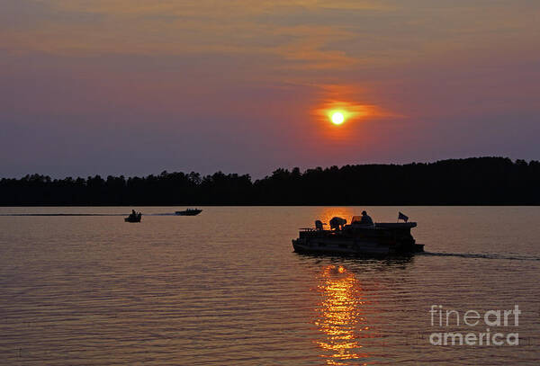 Sunset Poster featuring the photograph Side Lake MN Sunset by Tina Hailey