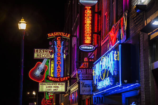 Nashville Poster featuring the photograph Signs of Music Row Nashville by John McGraw