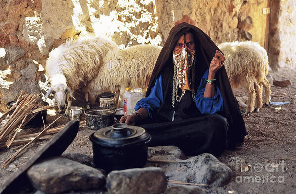 Heiko Poster featuring the photograph Sinai Bedouin Woman in her Kitchen by Heiko Koehrer-Wagner