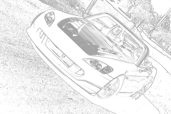 Sketch Poster featuring the mixed media Sketched S2000 by Eric Liller