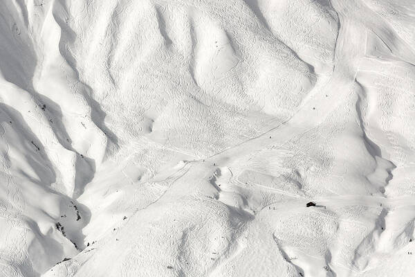 Tracks Poster featuring the photograph Ski Tracks by Uschi Hermann