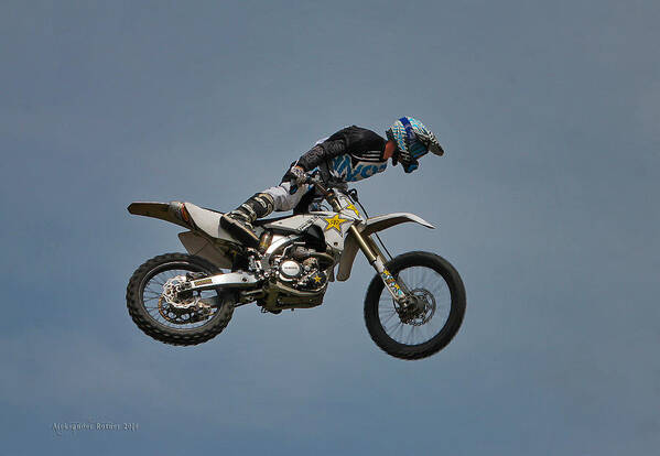 Motorcycle Poster featuring the photograph Sky Rider 1 by Aleksander Rotner