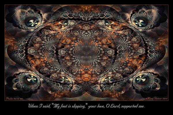 Fractal Poster featuring the digital art Slipping by Missy Gainer