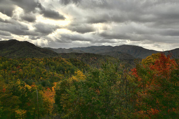 Great Smoky Mountains Poster featuring the photograph Smoky Mountain Autumn View by Shari Jardina