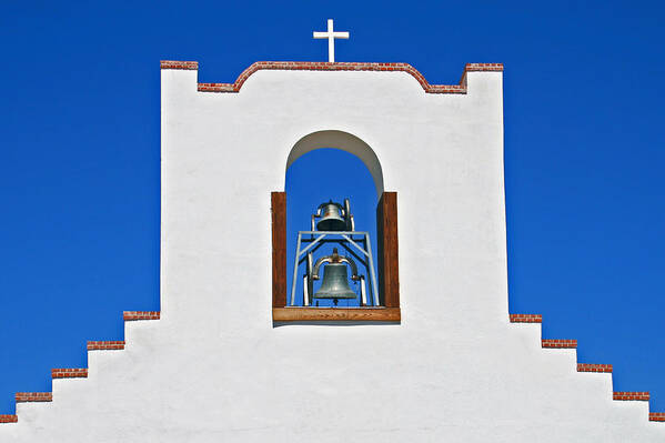Blue Sky Poster featuring the photograph Socorro Mission La Purisma by Kathleen Scanlan
