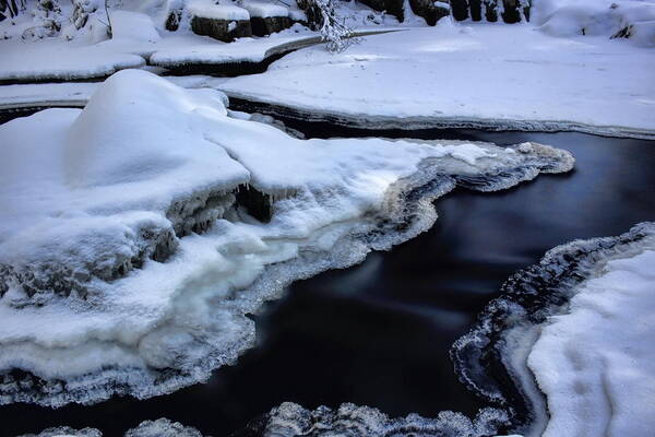 Eau Claire Dells Poster featuring the photograph Split Flow by Dale Kauzlaric