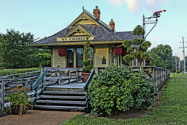 Katy Trail Poster featuring the photograph St Charles Station on the Katty Trail look west DSC00849 by Greg Kluempers