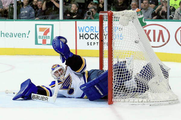 Playoffs Poster featuring the photograph St Louis Blues V Dallas Stars - Game Two by Tom Pennington