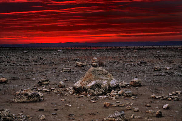 Sunset Poster featuring the photograph Stacked Beach Rocks by Richard Gregurich