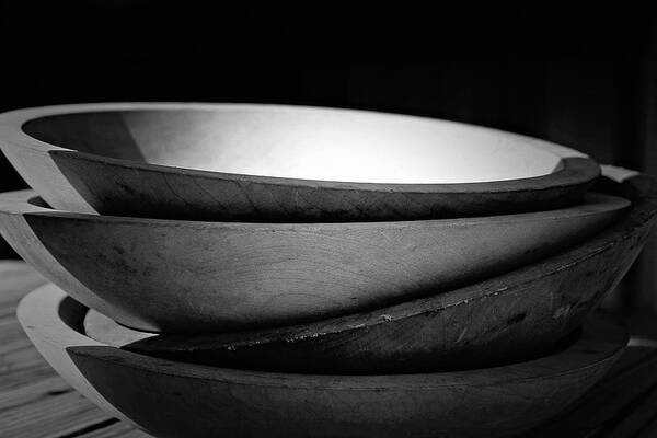 Wood Bowls Poster featuring the photograph Stacked by Trish Mistric