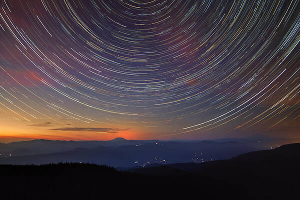 Larch Mountain Poster featuring the photograph Stacking the Stars at Larch Mountain by David Gn