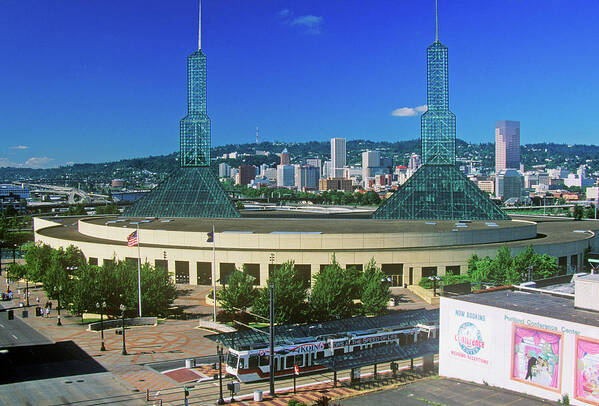 Photography Poster featuring the photograph Stadium In Skyline Of Portland, Or by Panoramic Images