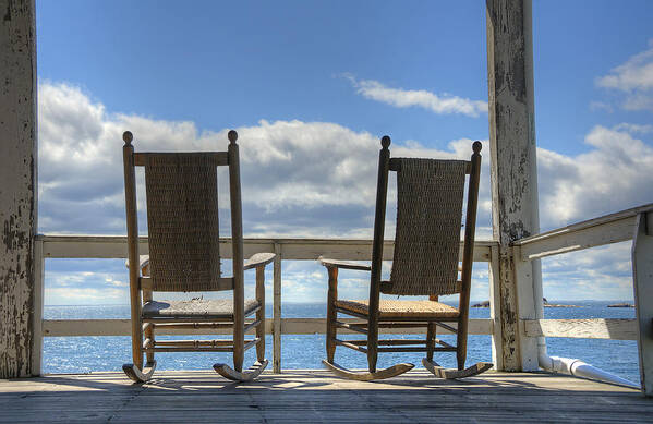 Star Island Poster featuring the photograph Star Island Rocking Chairs by Donna Doherty