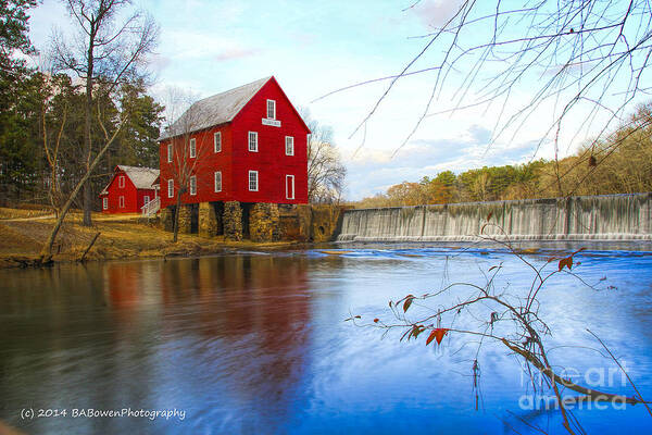 Starrs Mill Poster featuring the photograph Starrs Mill on Whitewater Creek by Barbara Bowen