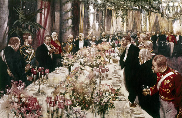 1902 Poster featuring the photograph State Dinner, 1902 by Granger