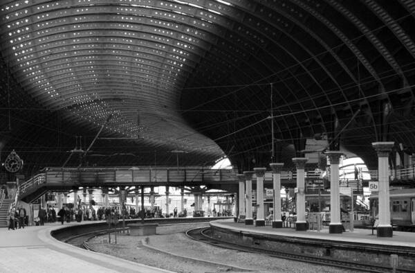  Railway Station Poster featuring the photograph train station York by Jolly Van der Velden