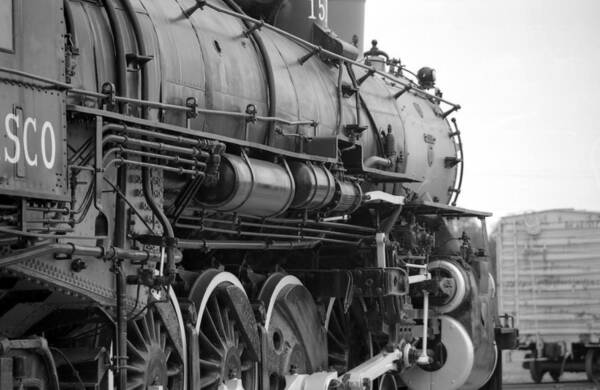 Train Poster featuring the photograph Steam Locomotive 1519 - BW 02 by Pamela Critchlow