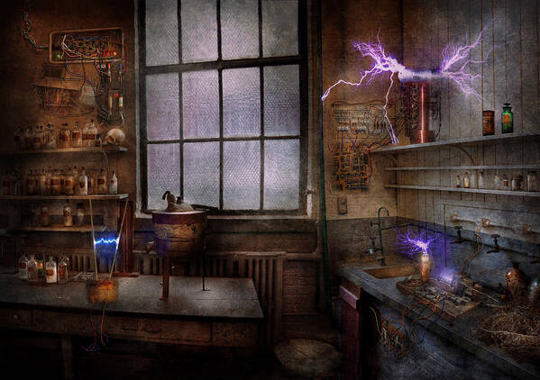 Hdr Poster featuring the photograph Steampunk - The Mad Scientist by Mike Savad