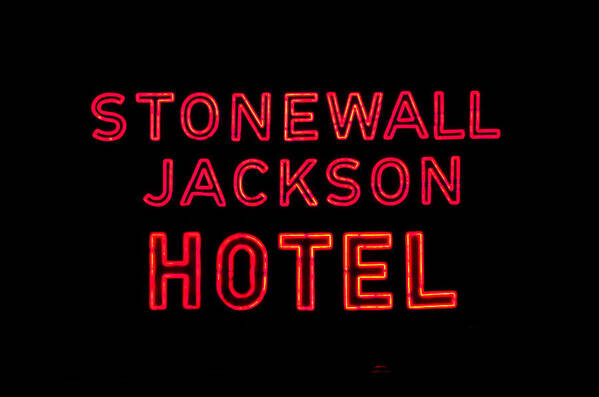 Neon Poster featuring the photograph Stonewall Jackson Hotel by Cathy Shiflett