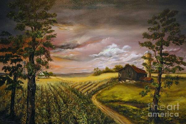 Farm Poster featuring the painting Storm Clouds by AMD Dickinson