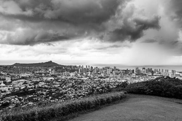 Hawaii Poster featuring the photograph Storm Over Honolulu by Jason Chu