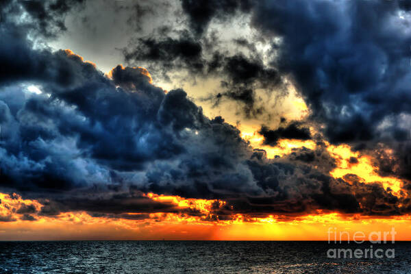 Top Artist Poster featuring the photograph Stormy Sunset over the Adriatic by Norman Gabitzsch