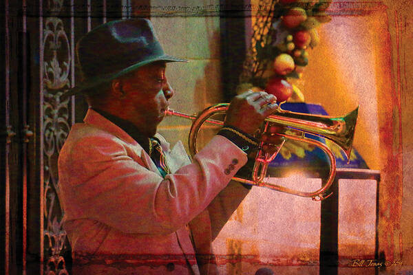 Jazz Poster featuring the photograph Street Jazz on Sunset by Bill Jonas