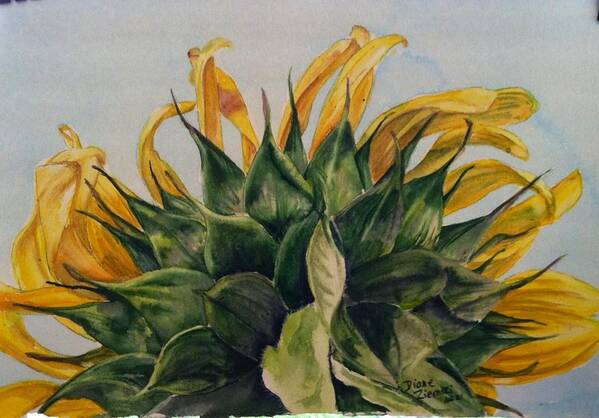  Poster featuring the painting Sunflower 3 by Diane Ziemski