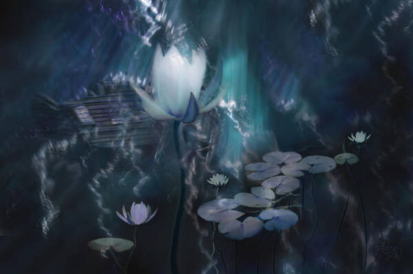 Underwater Poster featuring the photograph Sunken Waterlilies by Adria Trail