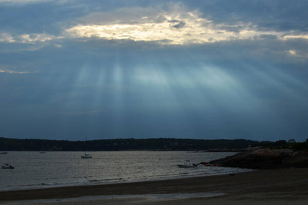 Niles Poster featuring the photograph Sunrays over Niles beach by Toby McGuire