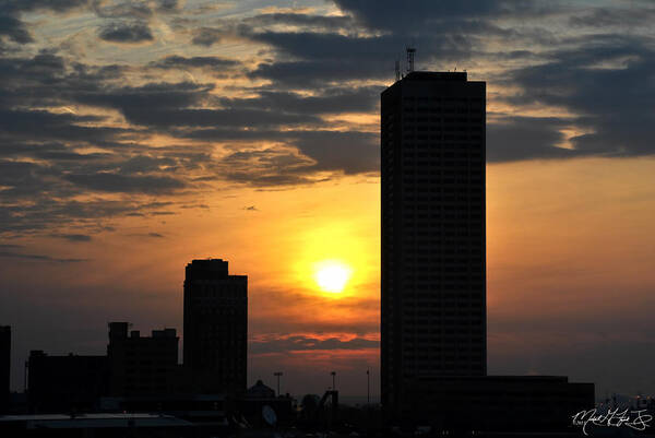 Sunrise Poster featuring the photograph Sunrise Silhouette Buffalo NY v2 by Michael Frank Jr