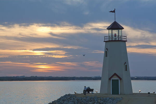 Lake Hefner Poster featuring the photograph Sunset at East Wharf by Richard Smith